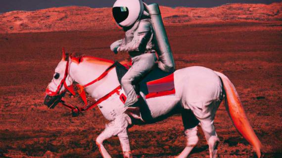 A.I.-generated image of an astronaut on a horse