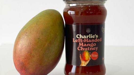 A jar of Left-Handed Mango Chutney