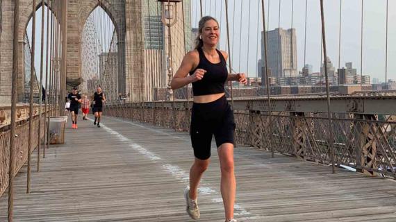 running on Brooklyn bridge